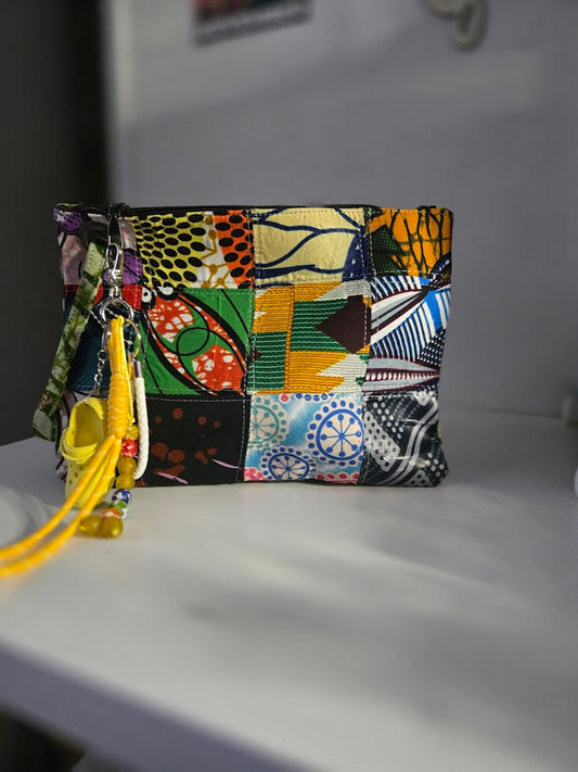 Pochette en pagne multicolor