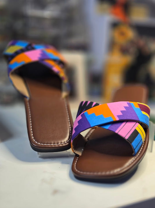 Chaussure en pagne rose