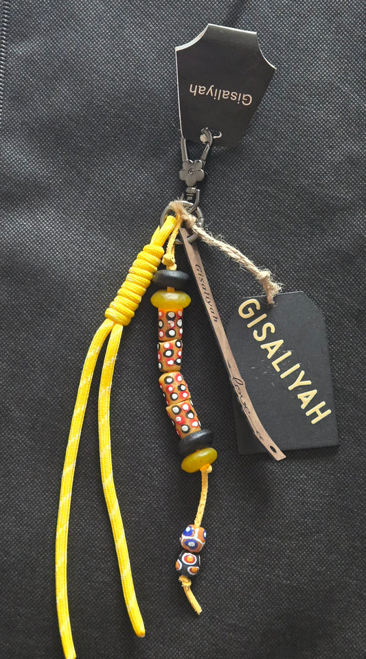 Portes-clé bou Bijoux pour sac en Perles africaines peintes miulticolores